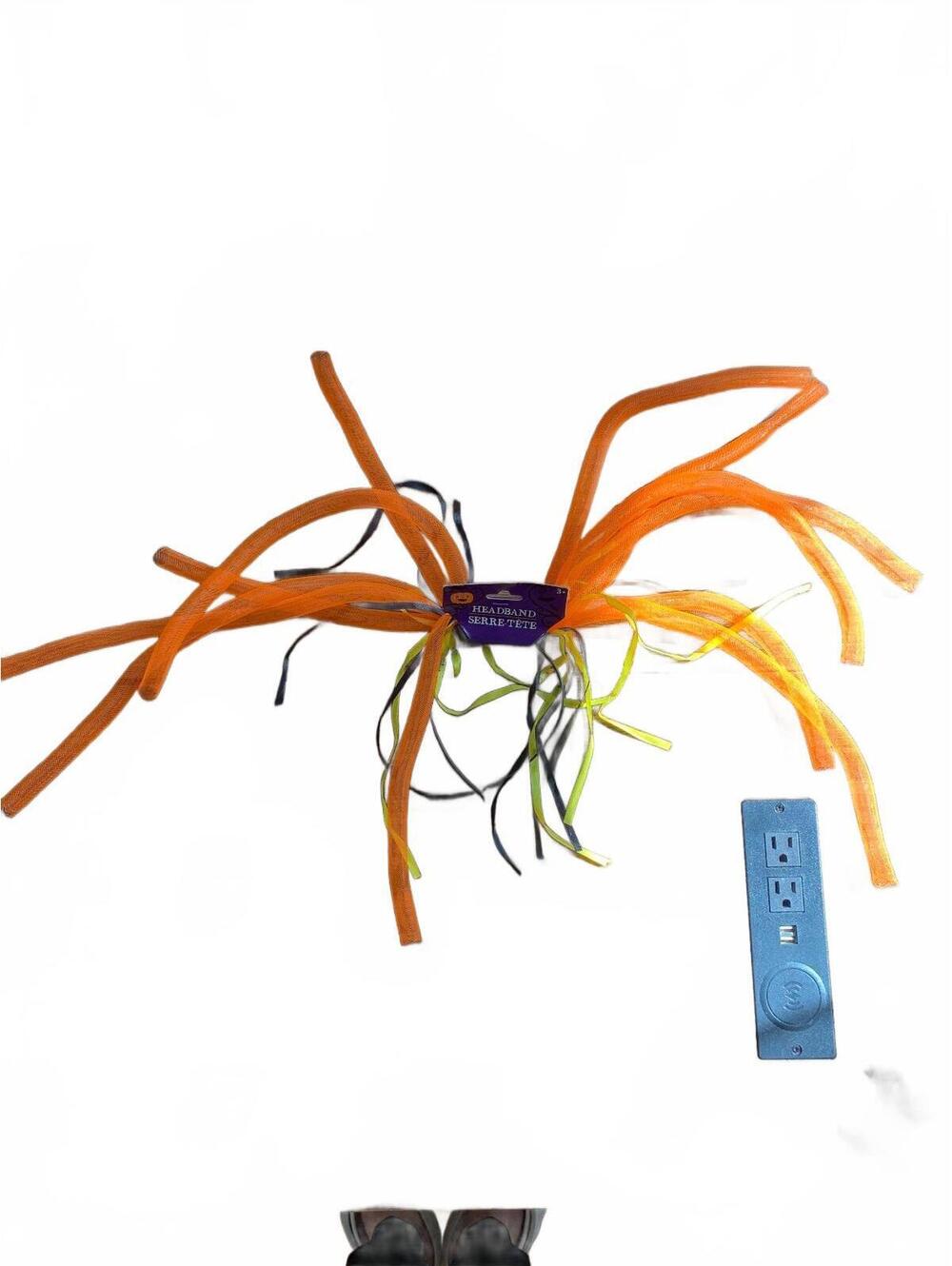 Ribbon Headband with Orange and Neon Ribbons